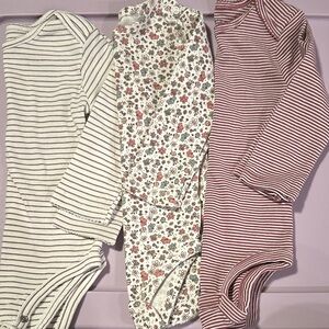 Carter's Floral Baby Bodysuit - Pink and Burgundy